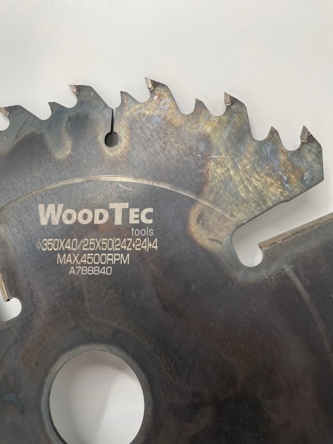 Пила дисковая Ø350 х 50 х 4,0/2,5 Z = (24 + 24) + 4 WoodTec