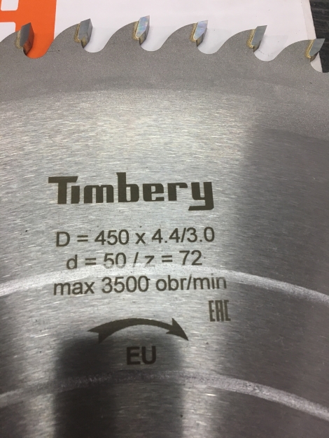 Дисковая пила для торцовочных станков Timbery 450x50 z72