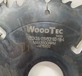 Пила дисковая Ø250 х 50 х 3,6/2,5 Z = (18 + 18) + 4 Woodtec