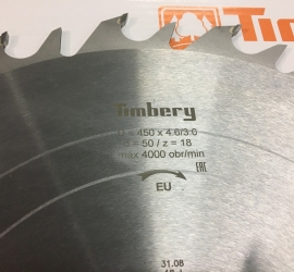 Дисковая пила для многопильных станков Timbery 450x50 z18+18+4