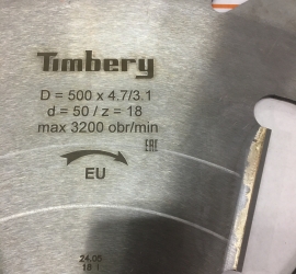 Дисковая пила для многопильных станков Timbery 500x50 z18+18+6